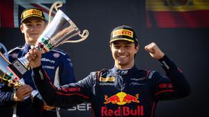 Pepe Martí celebrando el podio de Monza