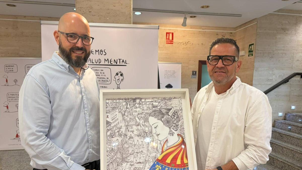 El presidente de la Mancomunitat José F. Cabanes, y el director general del IVAJ, Vicente Ripoll.