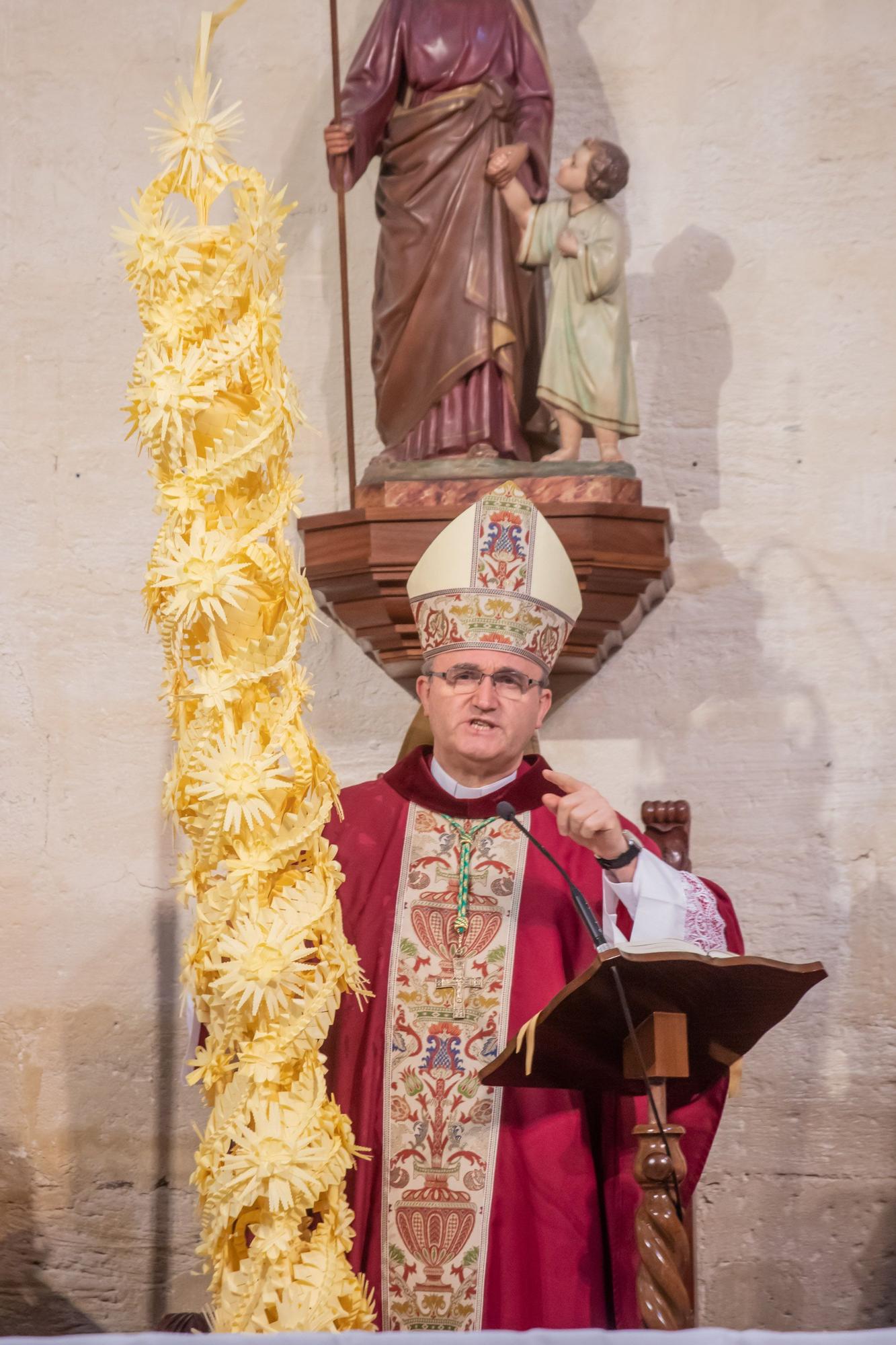 El obispo Munilla preside la procesión de las Palmas en Orihuela