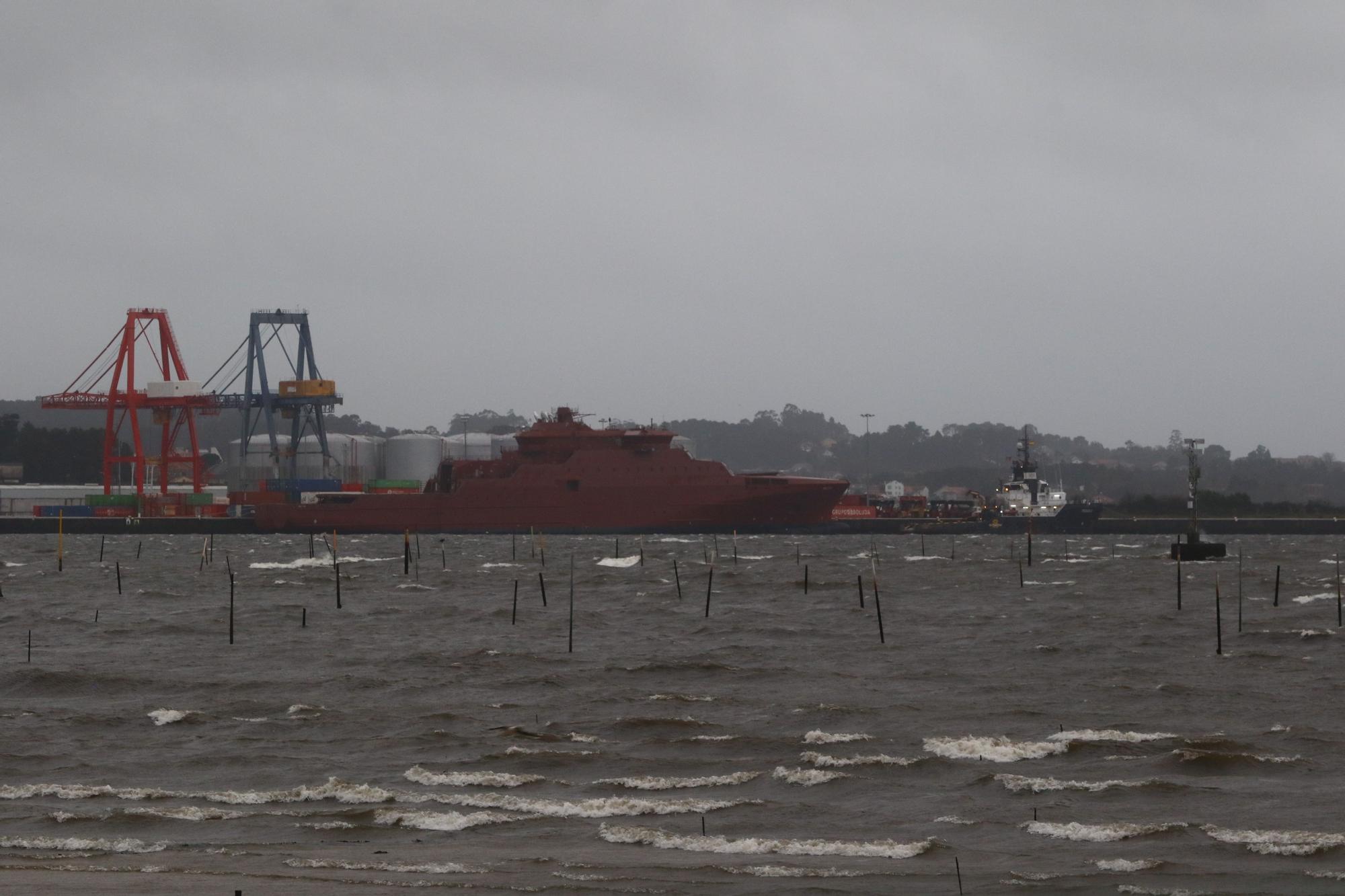 Temporal en el mar en Arousa.