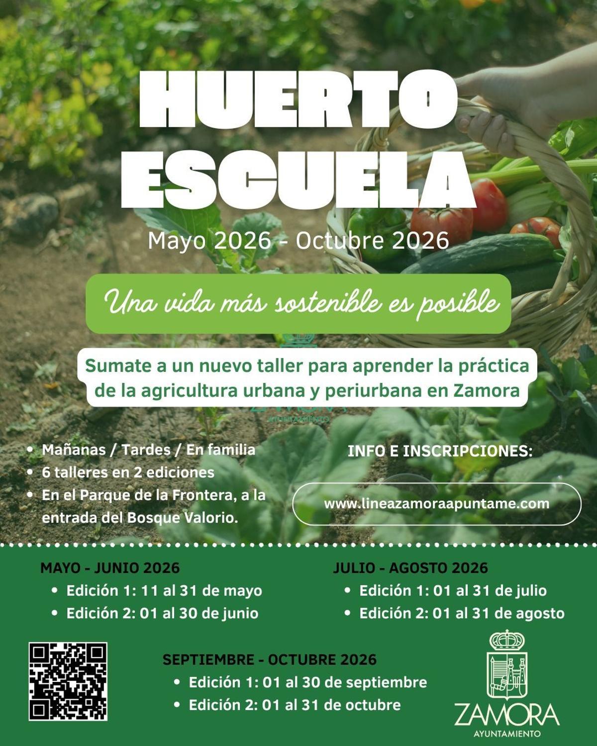 Cartel del huerto escuela.