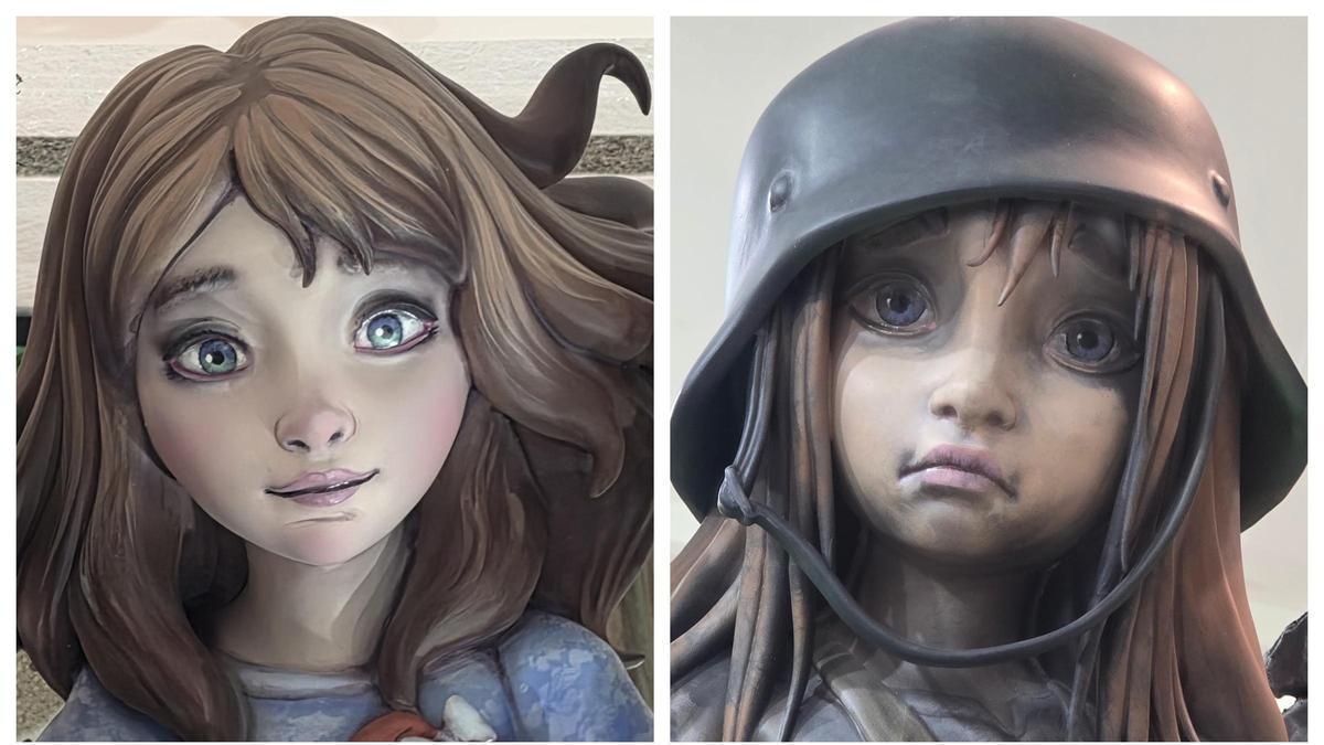 La figura de una niña contra la guerra, ninot indultado de las Fallas de Valencia