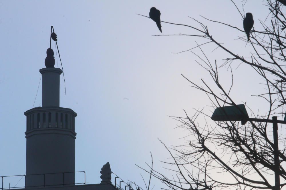 Temporal de viento y lluvia en Málaga