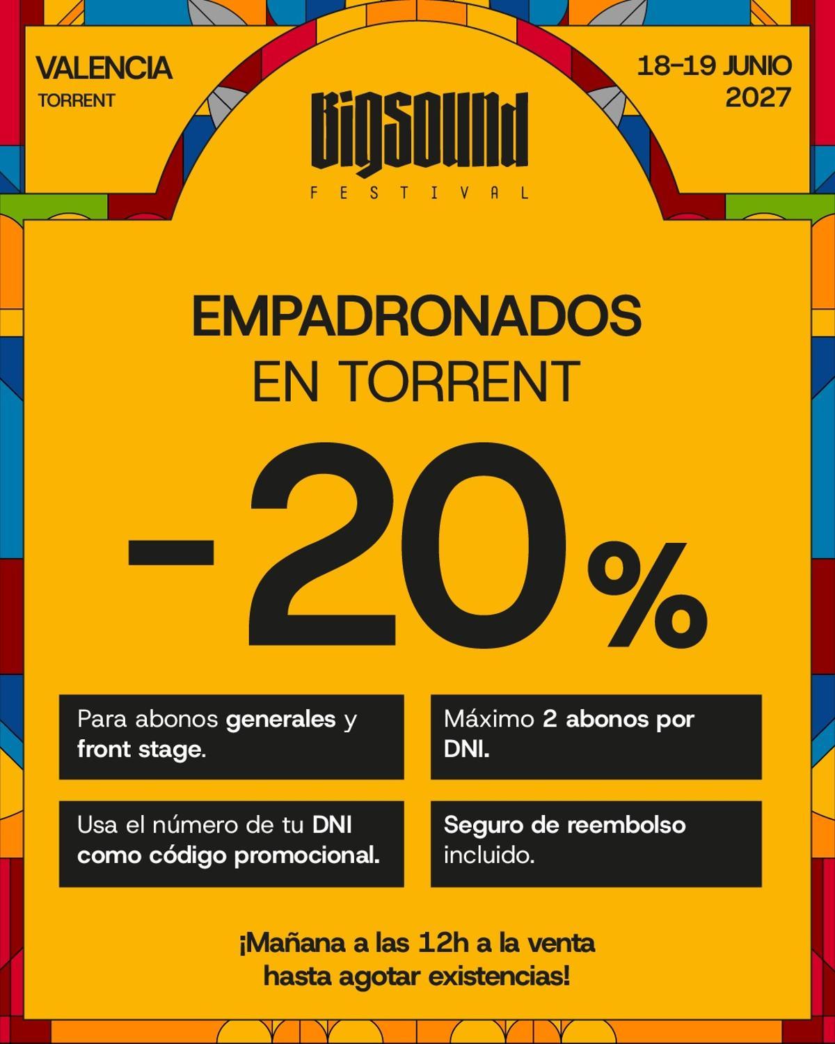 El anuncio de venta de entradas.