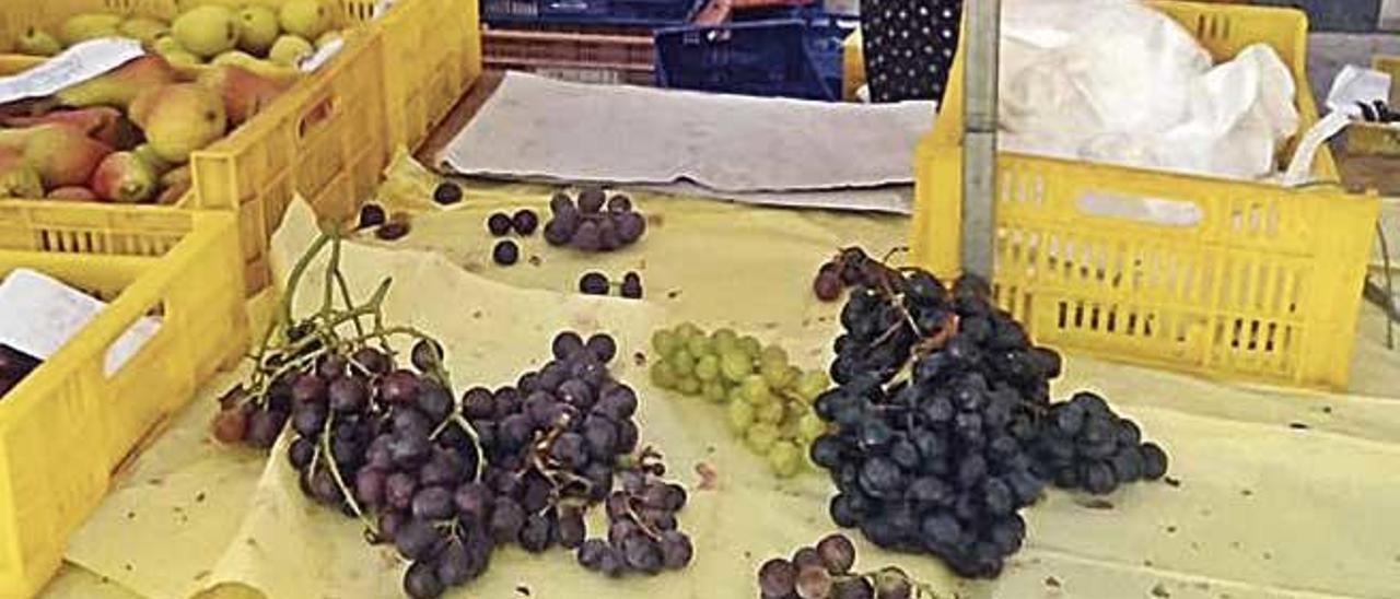 Uvas a la venta en un puesto del Dijous.