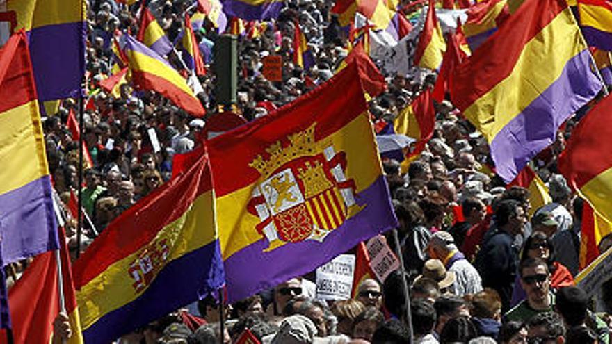 Manifestación a favor de la república en Madrid.