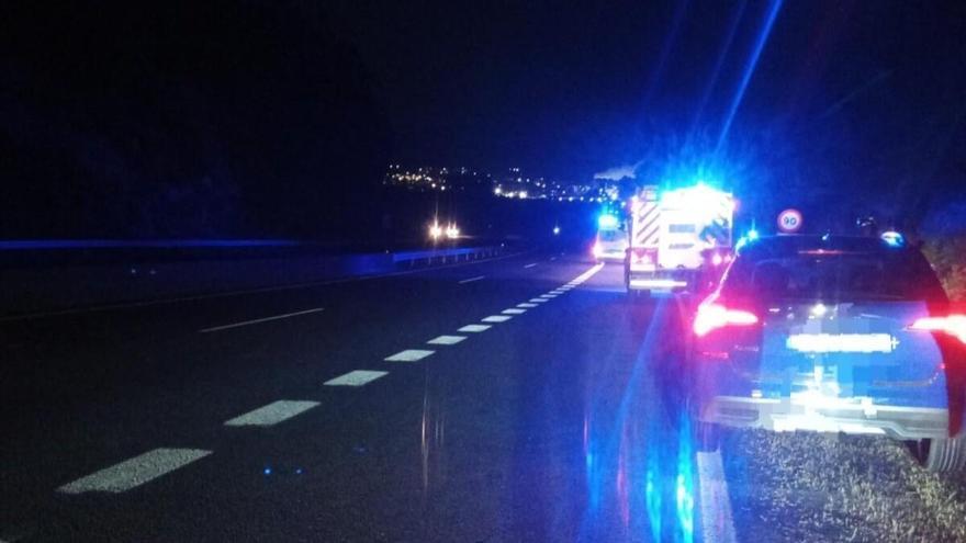 Una madre y su hijo resultan heridos al colisionar su coche contra un perro de madrugada en Dodro