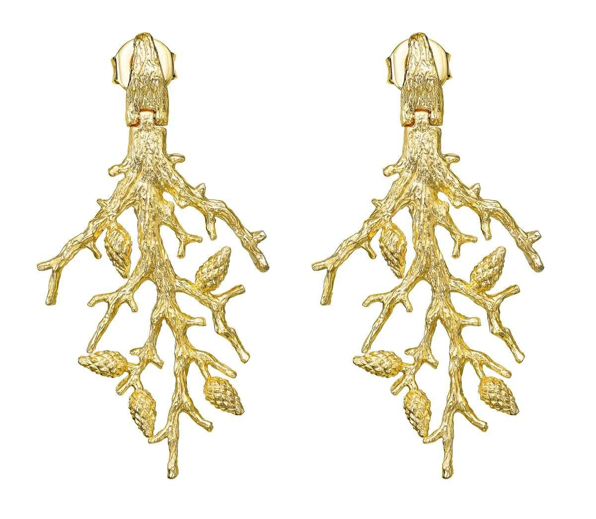 Pendientes en plata bañada en oro amarillo, de Isabel Guarch