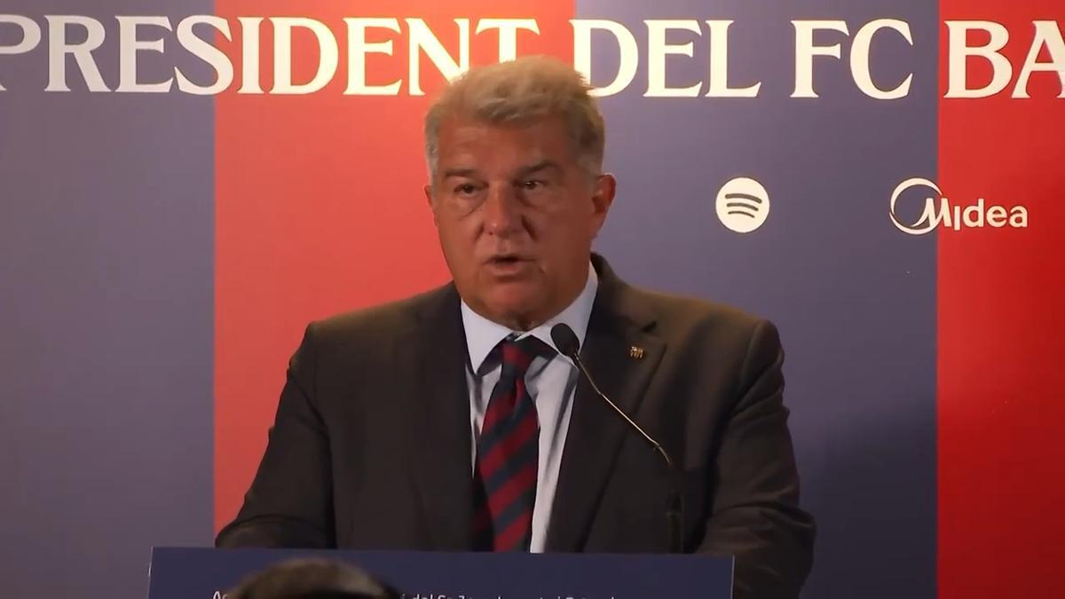 Laporta pone fecha límite al Atlético por Julián Álvarez: "La oferta no es ilimitada"