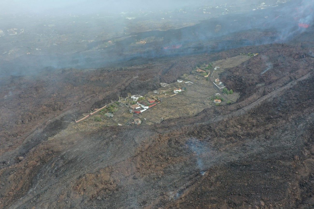 El avance de la lava del volcán de La Palma, a vista de pájaro en el décimo día de erupción