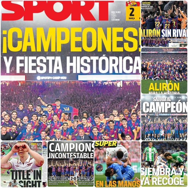 Duras portadas contra el Madrid tras el título del Barça: "Sin rival"
