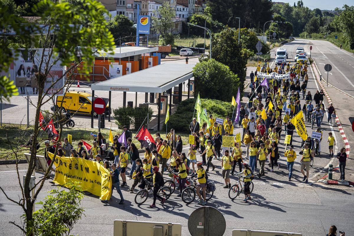 Les fots de la jornada de vaga dels docents a la Catalunya central aquest dijous