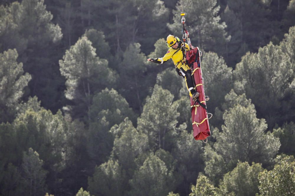 Simulacros de rescate en altura en Alcoy