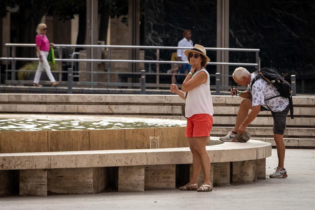 Altas temperaturas en Zaragoza durante la segunda ola de calor del verano.