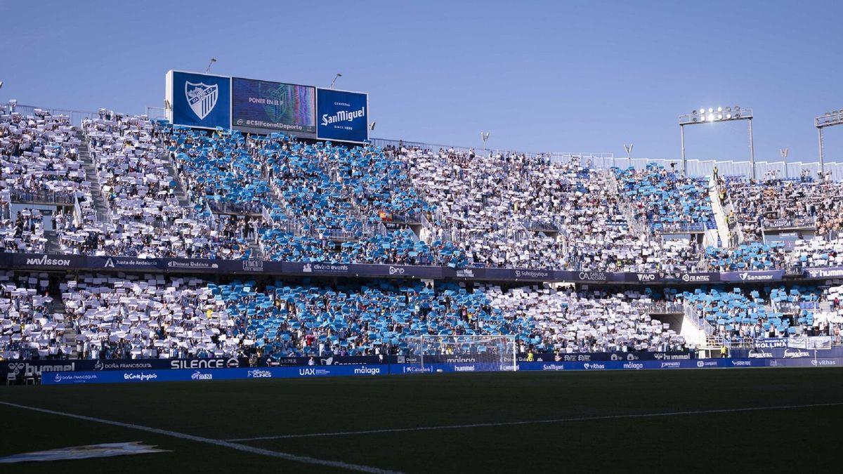 Un espectacular mosaico en La Rosaleda durante la pasada campaña.
