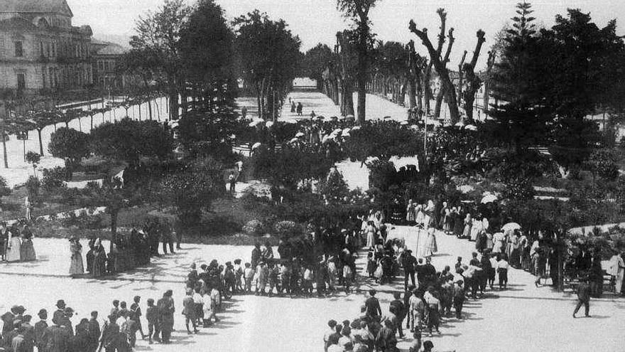 Fotografía de 1910 de la histórica alameda de Pontevedra. // Archivo Diputación Pontevedra