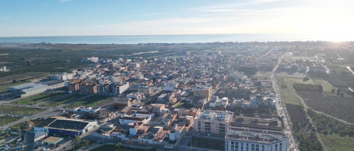 Imagen aérea de Moncofa, uno de los municipios que más crecen de la provincia de Castellón.