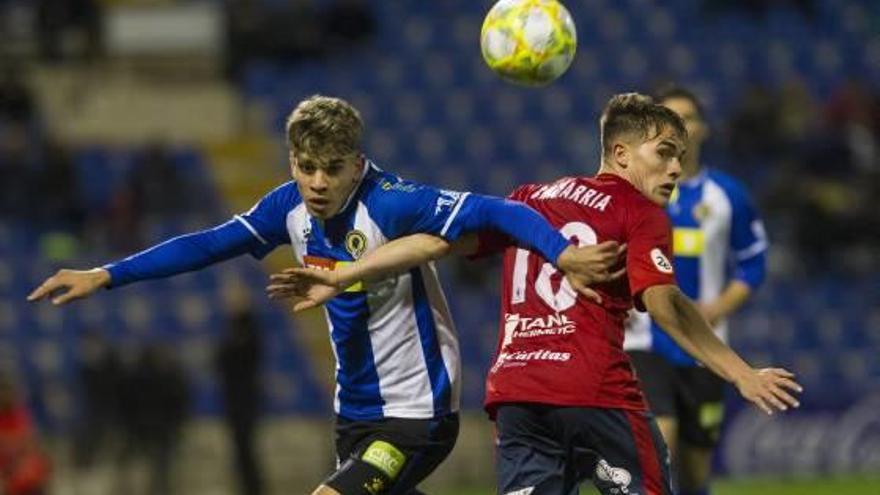 El canterano Abde, durante el Hércules-Olot del pasado domingo.