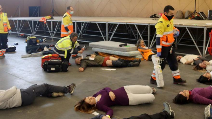 Un simulacre a Llívia posa a prova la coordinació dels serveis d’emergències transfronterers