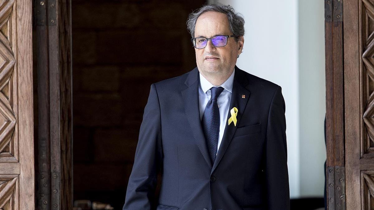 El presidente de la Generalitat, Quim Torra, esta mañana.