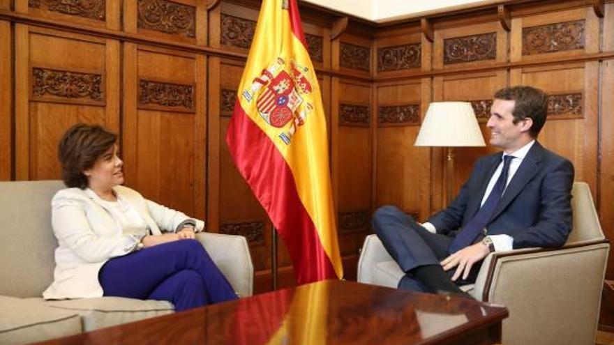 Santamaría i Casado, durant la reunió d&#039;ahir