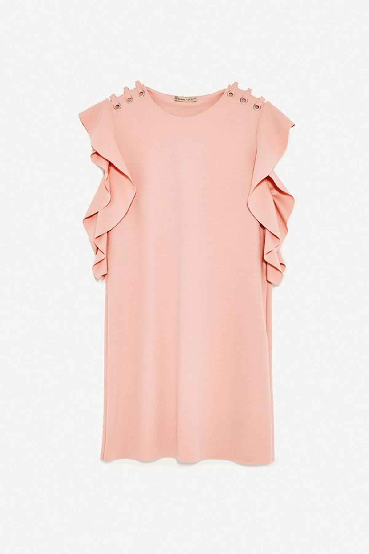 Vestidos de invitada por menos de 50 euros: rosa, de Zara