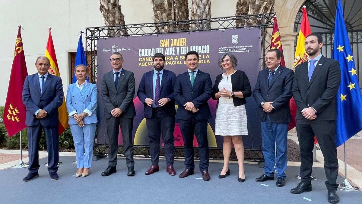 Acto en San Esteban donde se anunción la candidatura de San Javier para la Agencia Espacial Española.