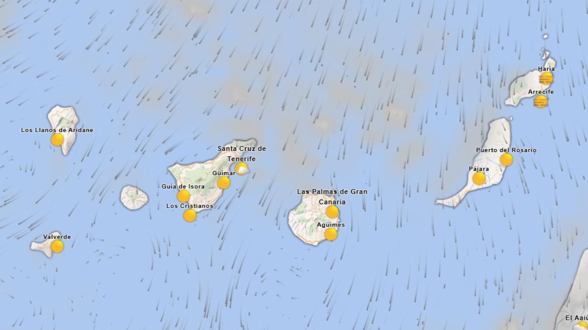 Previsión del tiempo en Canarias este miércoles a las 09.00