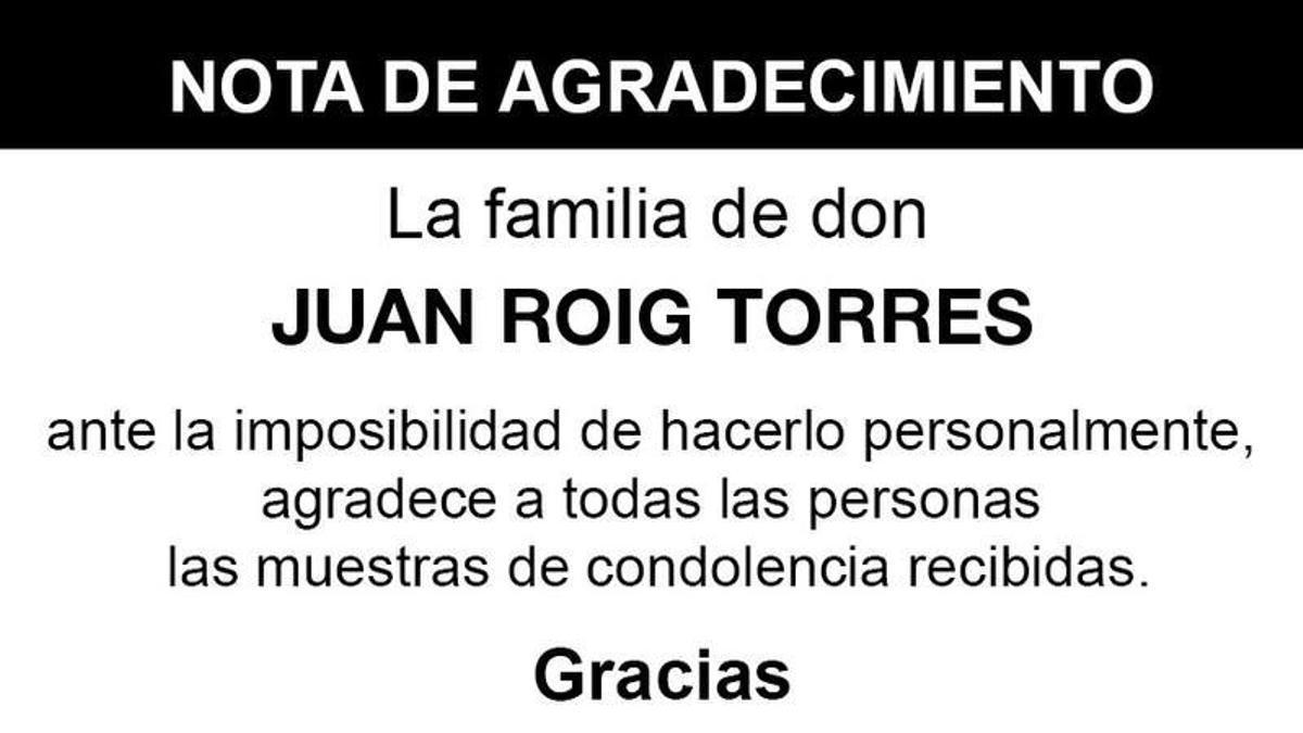 Nota Juan Roig Torres