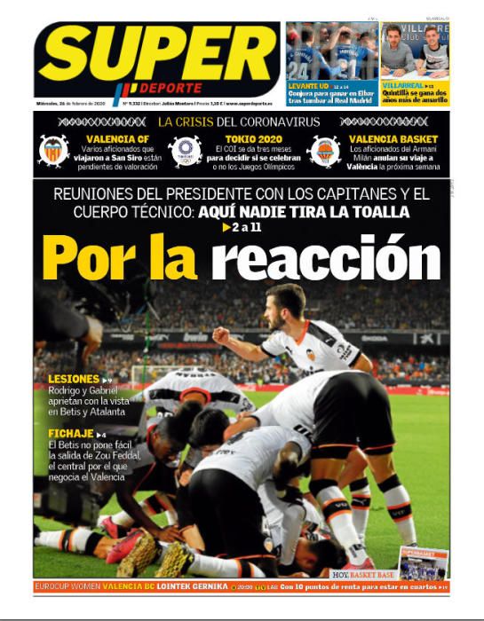 Portada SUPERDEPORTE miércoles 26 febrero 2020