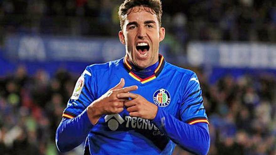 Jaime Mata, celebrant un gol amb el Getafe aquesta temporada.