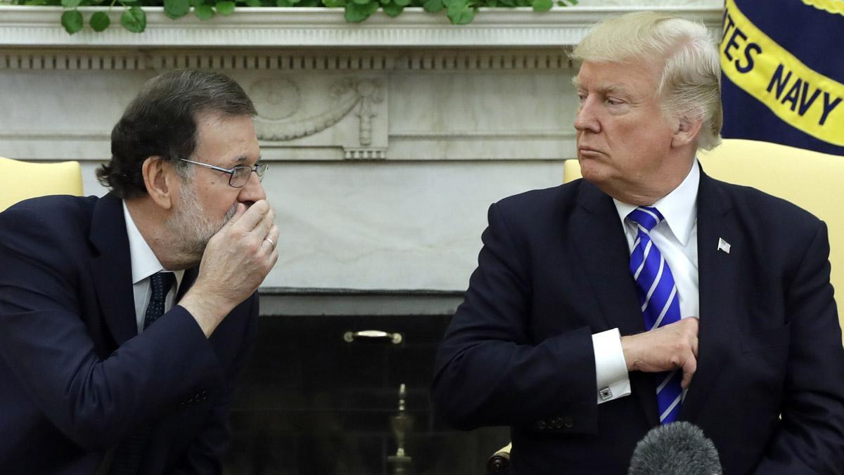 Primeras declaraciones de bienvenida entre Trump y Mariano Rajoy en la Casa Blanca.