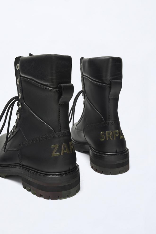 Parte trasera de los botines de inspiración militar de Zara SRPLS