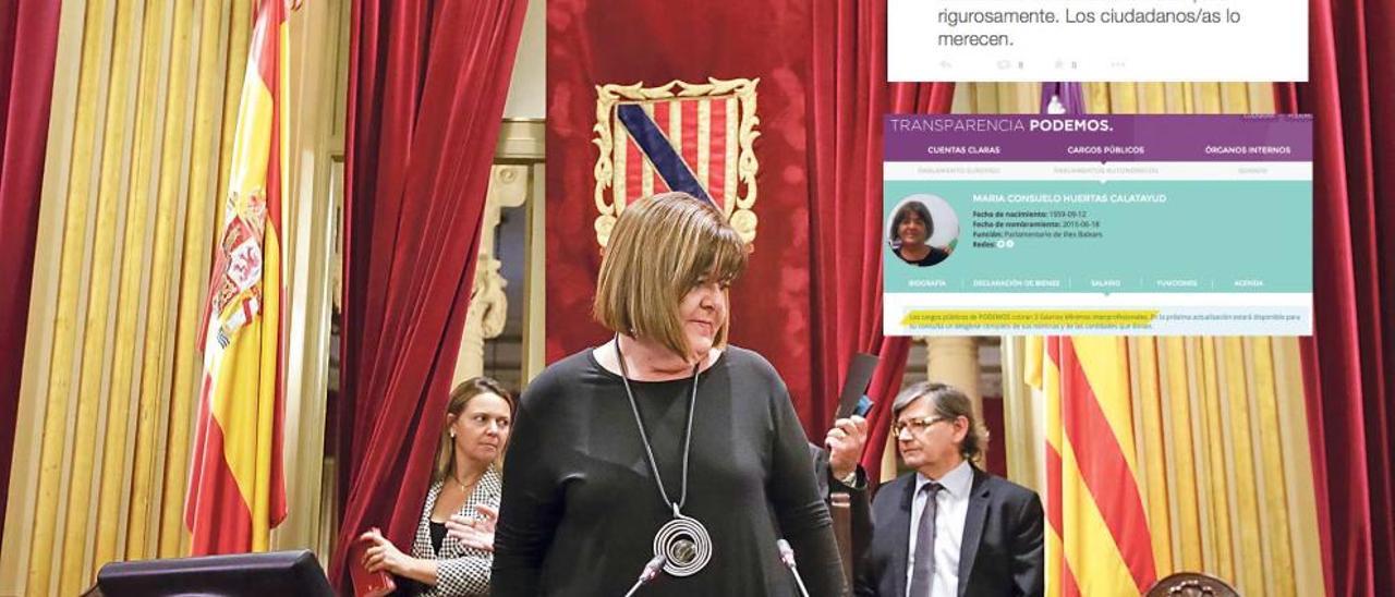 La presidenta del Parlament, Xelo Huertas.