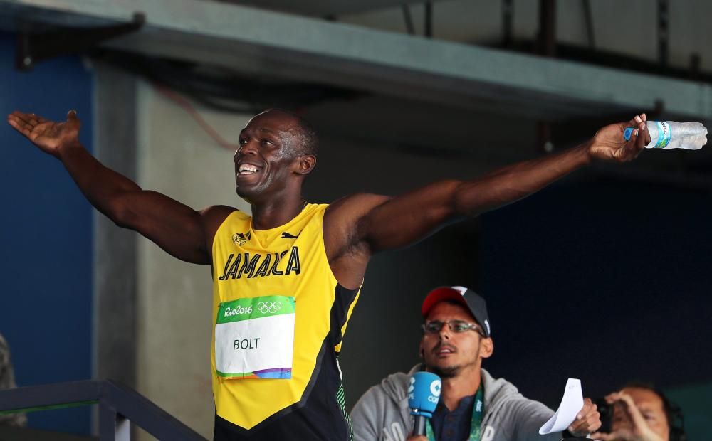 Usain Bolt, tras la competencia clasificatoria de los 100m masculino.
