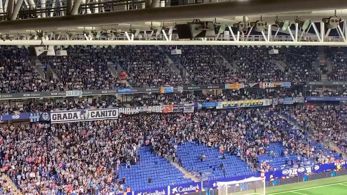 ¡La grada de animación del Espanyol se quedó vacía!