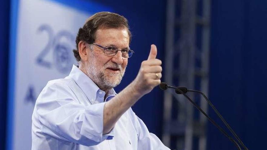 Rajoy, ayer, durante su participación en el acto de Tenerife.