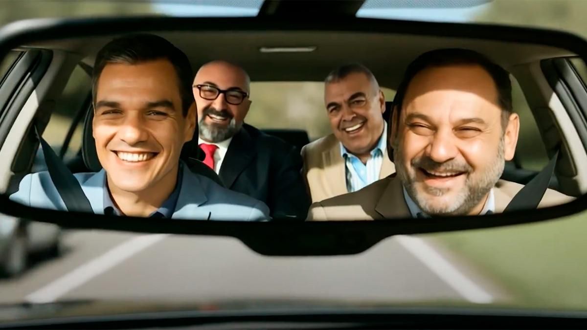 Captura del vídeo del PP sobre la corrupción del PSOE, creado con inteligencia artifical