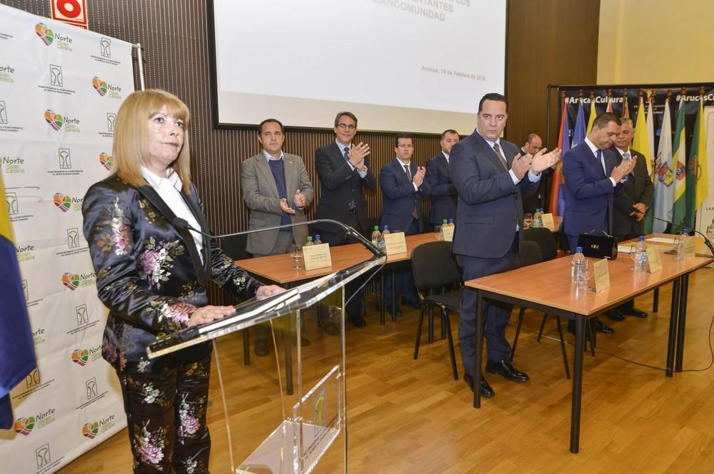 Toma de posesión de la presidencia de la Mancomunidad del Norte de Gran Canaria por María del Rosario Marrero Perdomo, alcaldesa de Firgas