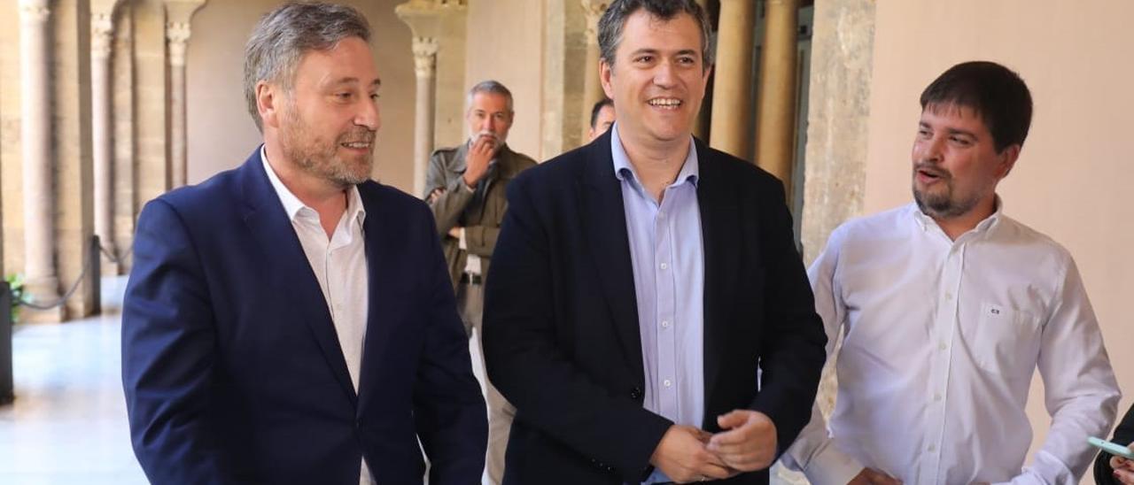 José Luis Soro, Joaquín Palacín y José Manuel Salvador, candidatos de Chunta Aragonesista por Zaragoza, Huesca y Teruel  para las elecciones autonómicas de 2023.