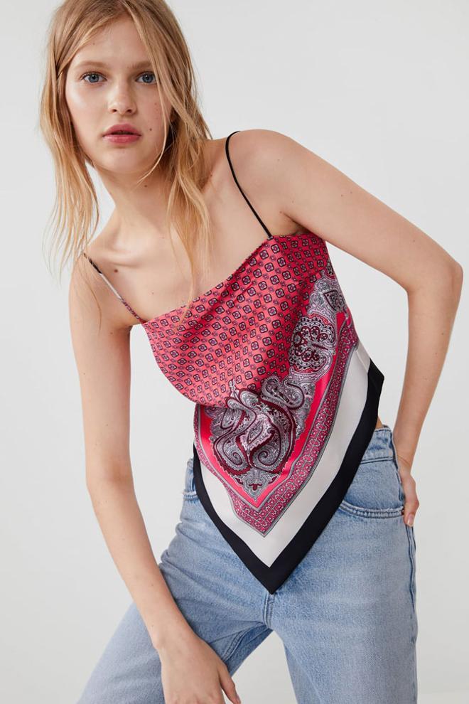 Top pañuelo de Zara