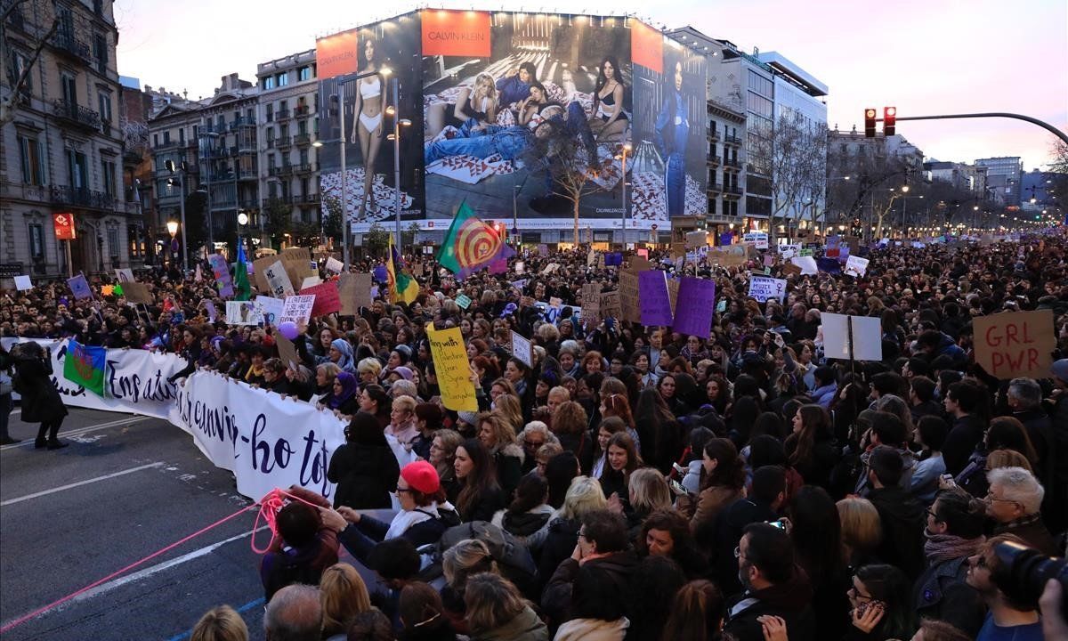 Manifestación feminista el 8M, Día de la Mujer.