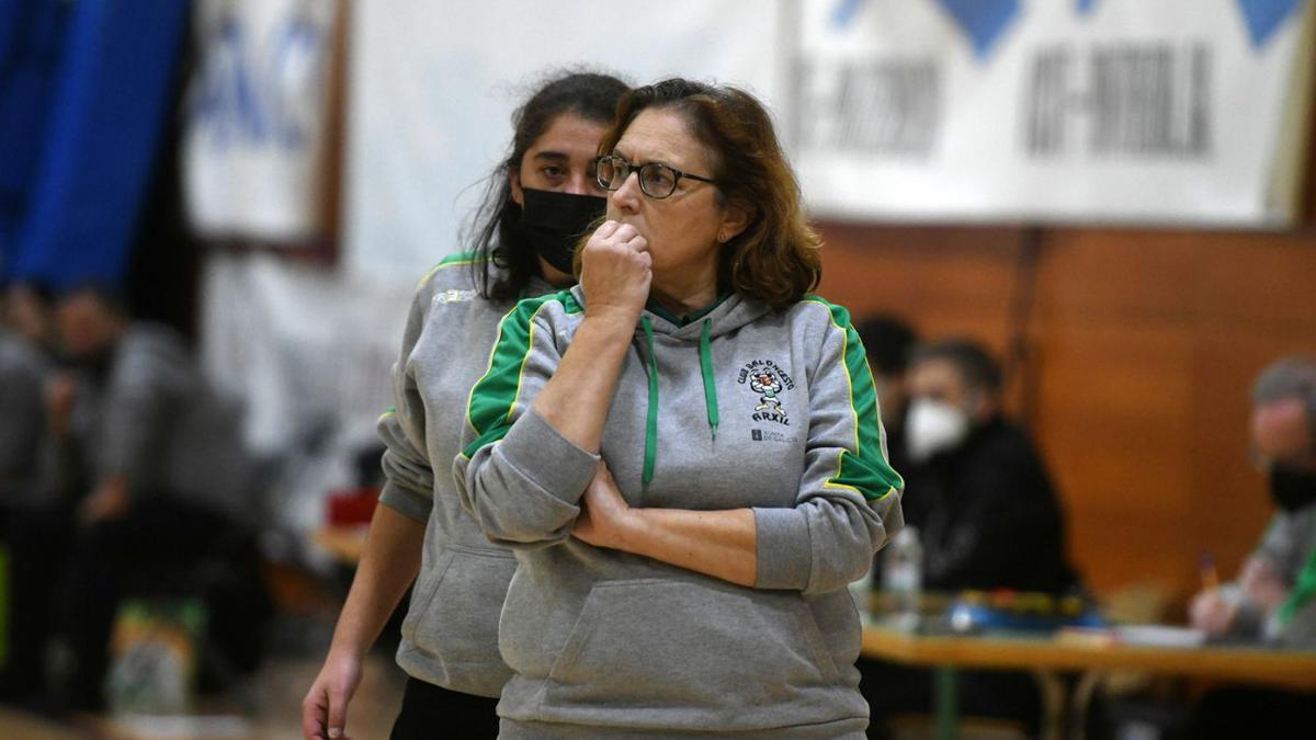 Maite Méndez, en el encuentro de la pasada temporada entre Arxil y Barakaldo. |  // GUSTAVO SANTOS