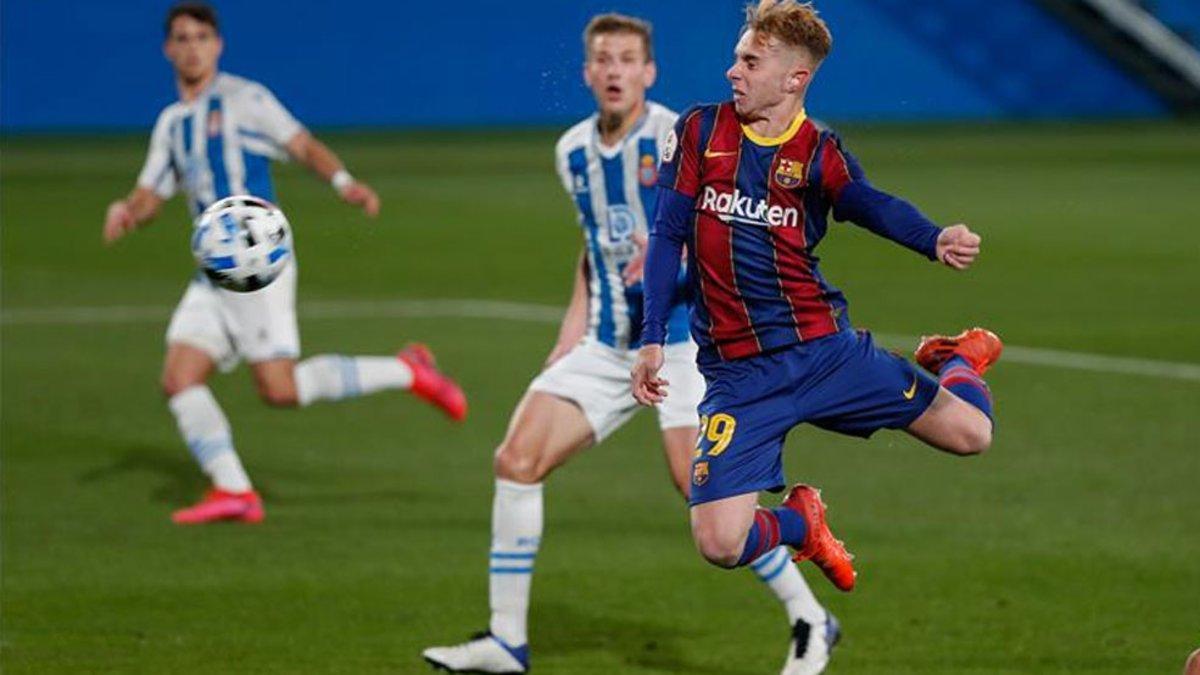 En esta acción abrió Peque el marcador del derbi de filiales