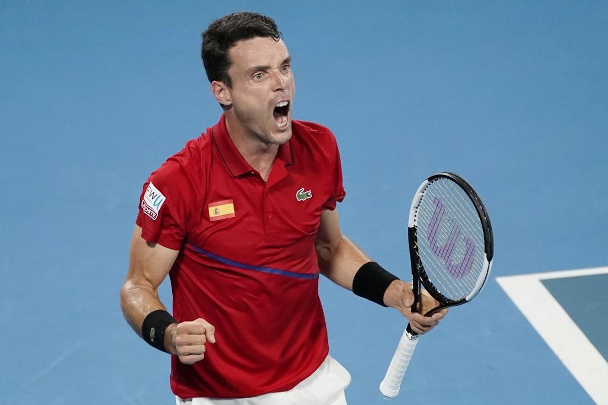 Sydney (Australia), 12/01/2020.- Roberto Bautista Agut of Spain reacts during his final match against Dusan Lajovic of Serbia on day 10 of the ATP Cup tennis tournament at Ken Rosewall Arena in Sydney, Australia, 12 January 2020. (Tenis, España, Estados Unidos) EFE/EPA/MARK EVANS EDITORIAL USE ONLY AUSTRALIA AND NEW ZEALAND OUT