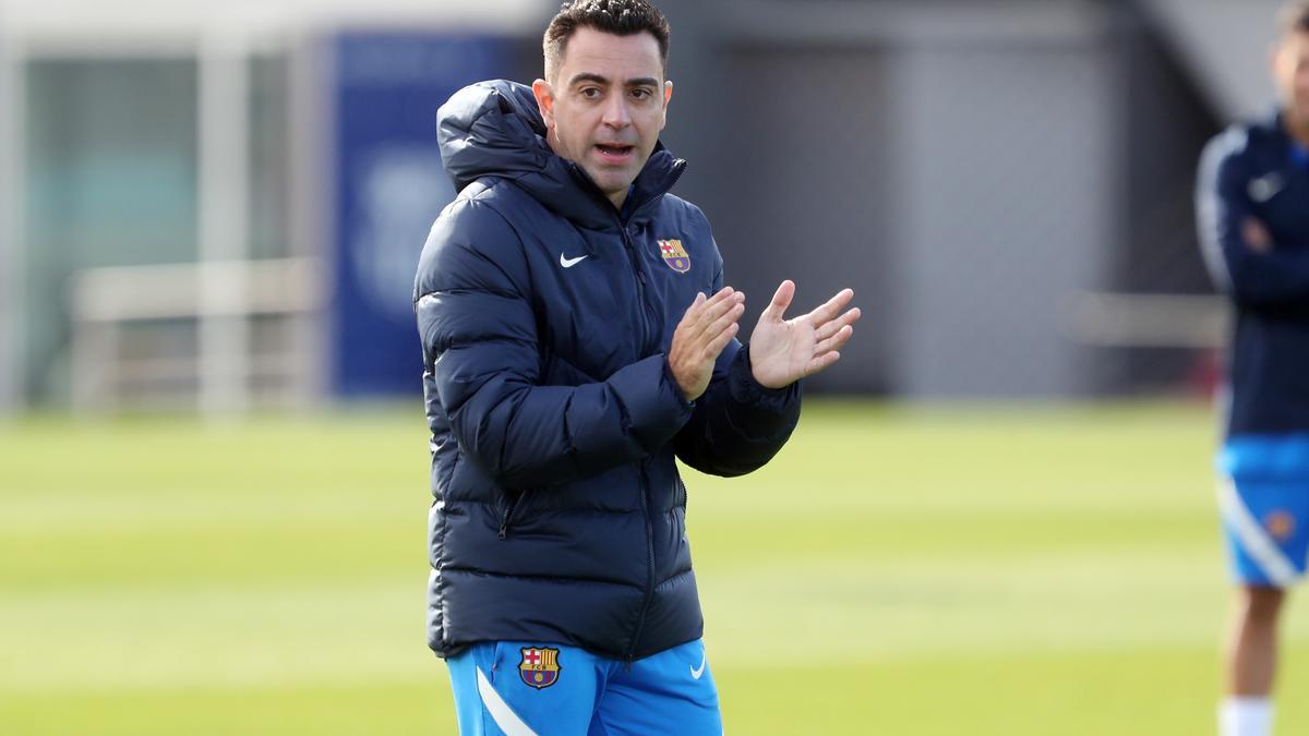 Primer entrenamiento de Xavi Hernández