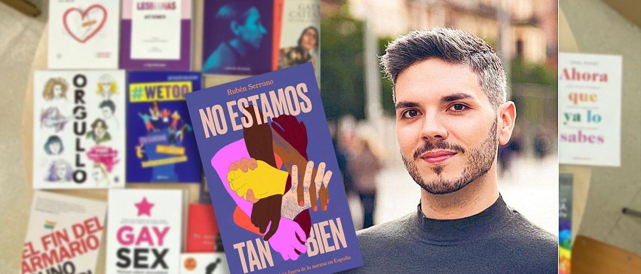 Imagen de Rubén Serrano con su libro de temática LGTBI que ha sido retirado.
