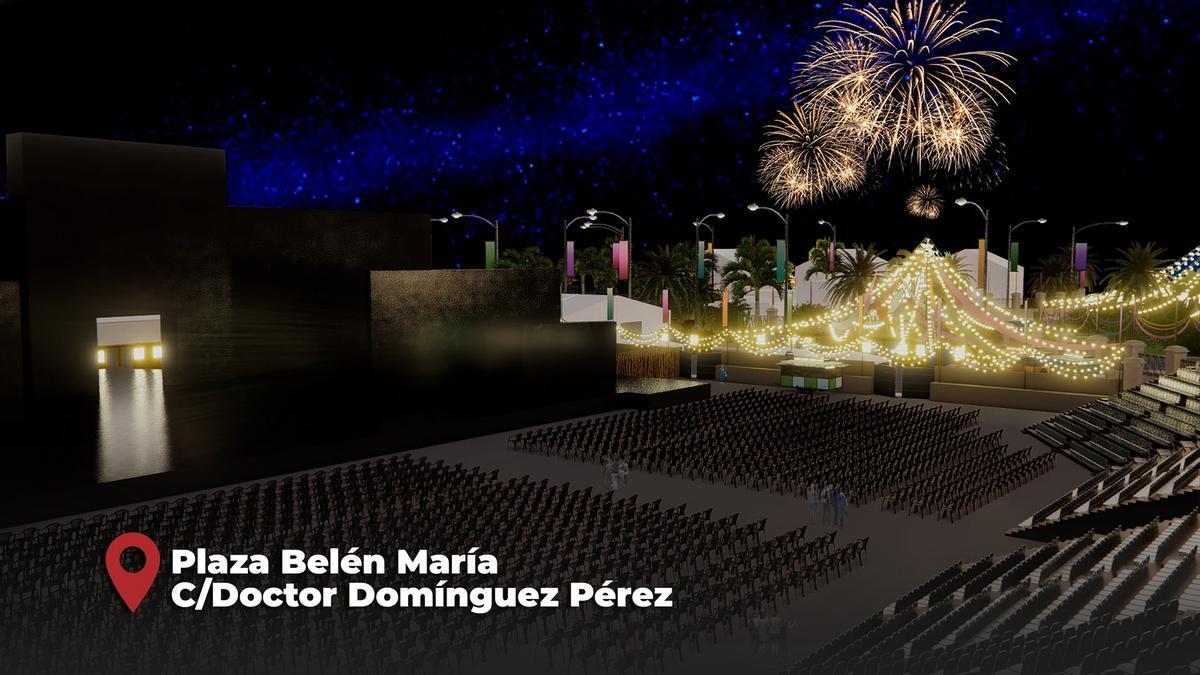 Gráfico de cómo quedará la Plaza Belén María para el Carnaval.
