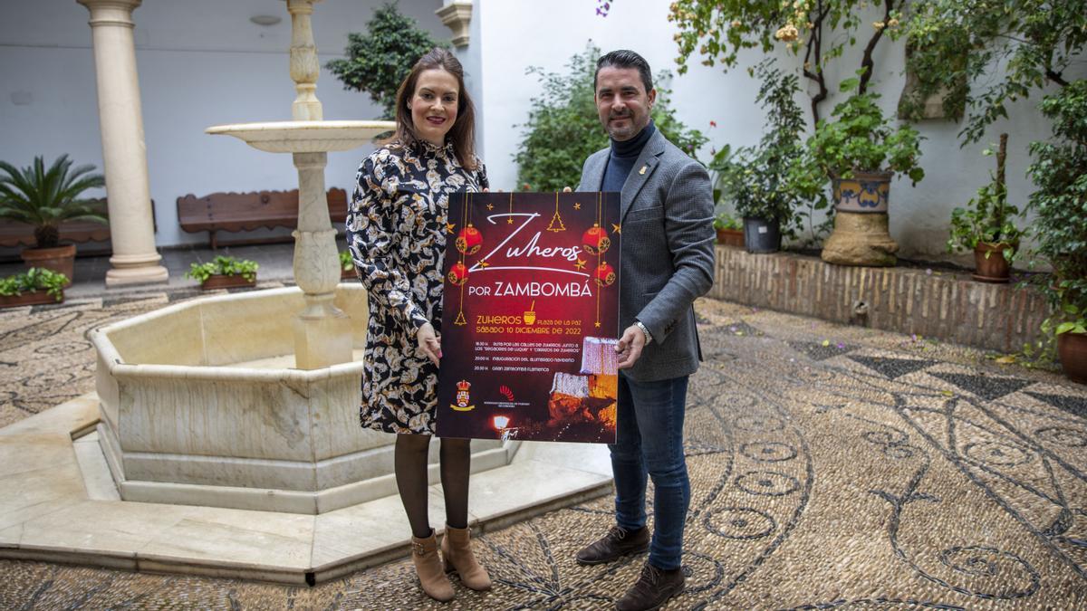 Inma Silas y Juan Manuel Poyato en la presentación de la Zambombá de Zuheros