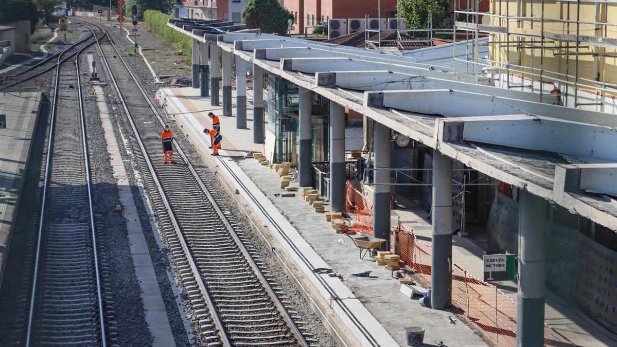 Imagen de archivo de las obras de alta velocidad en la estación de trenes de Badajoz.